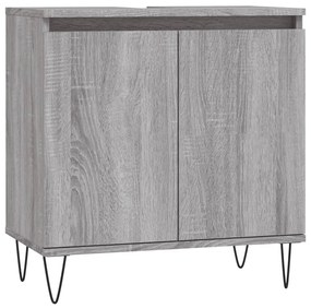 Set mobili da bagno 3 pz grigio sonoma in legno multistrato