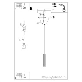 Sollux SL.1611 - Lampadario a sospensione con filo KARBON 1xGU10/10W/230V verde