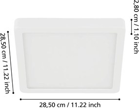 Plafoniera LED bianca 28,5x28,5 cm FUEVA 5 – EGLO