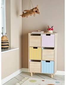 Cassettiera bassa per bambini in legno massiccio di pavlovnia in colore naturale 25,5x88,5 cm Calle - Bloomingville Mini