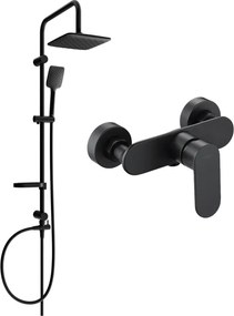 Mexen Sven set doccia esterno con soffione e miscelatore doccia Milo, nero - 71340262-70