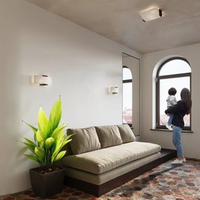 Plafoniera da soffitto EMILIO 2xE27 in Legno e Vetro