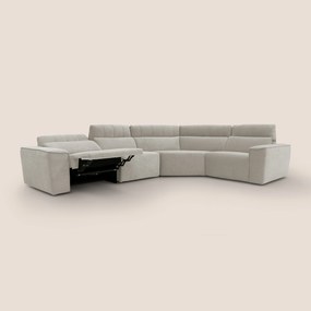 Clark Divano modulare angolare REVERSIBILE con opzione relax elettrico in tessuto smacchiabile impermeabile T17