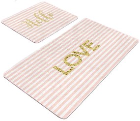 Set di tappetini per il bagno in velluto rosa 2 pz 60x100 cm Love – Mila Home