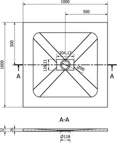 Mexen Hugo piatto doccia quadrato SMC 100 x 100 cm, bianco - 42101010
