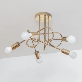 Lampadario a plafone OXFORD 5xE27/15W/230V, finitura dorata