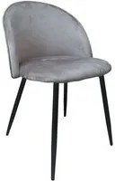 Sedia in Tessuto Grigio con Gambe in Metallo Nero 78x47x57 cm