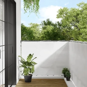 Paravento Da Balcone Bianco 120x700 Cm 100% Poliestere Oxford /