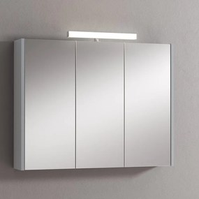Pensile con luce Akira laccato lucido grigio chiaro L 90 x H 70 x P 15.5 cm