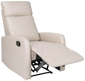 Poltrona relax manuale reclinabile in ecopelle BEIGE