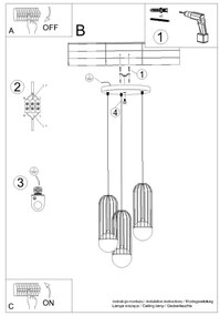 Sollux SL.1335 - Lampadario a sospensione con filo BRINA 3xG9/8W/230V bianco
