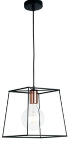 Lampadario Sospensione Harlem Industrial Vintage Colore Nero 60W Mis 25 x 25 x 120 cm