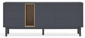 Cassettiera bassa grigio scuro 180x76 cm Corvo - Teulat