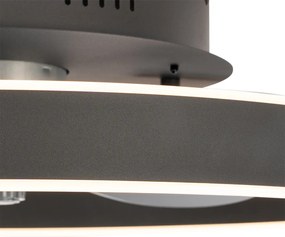 Ventilatore da soffitto nero incl. LED con telecomando - Maddy