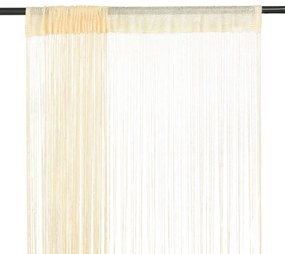 2 Pz Tende A Fili 140x250 Cm Crema /