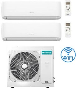Climatizzatore Condizionatore Hisense Hi Comfort Wifi R32 Dual Split Inverter 7000 + 9000 btu con u.e. 3AMW72U4RJC Classe a++/a+