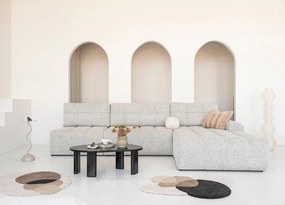 Divano angolare componibile beige allungabile/con contenitore (con penisola a destra) Lulu – Miuform