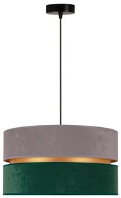 Duolla - Lampadario a sospensione con filo DUO 1xE27/15W/230V diametro 40 cm grigio/verde/oro