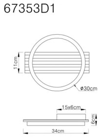Globo 67353D1 - Plafoniera LED TISHA LED/12W/230V 3000K 30x34 cm