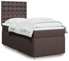 Giroletto A Molle Con Materasso Marrone Scuro 100x200cm Tessuto /