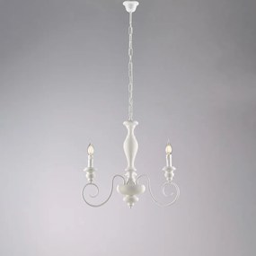 Lampadario Shabby Chic Cascina Bianco 3 Luci E14