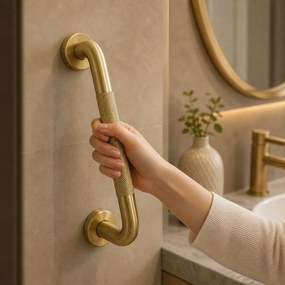 Maniglione da bagno dritto Brush Gold