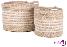 KidsDepot Set di Cesti 2 pz Eran Corda di Cotone Beige