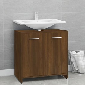Armadietto Bagno Rovere Marrone 60x33x60cm Legno Ingegnerizzato /
