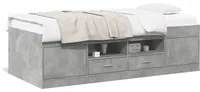 Divano Letto con Cassetti Grigio Cemento 75x190 cm Multistrato 3280261