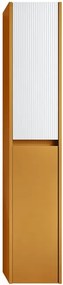 Colonna per mobile bagno Niwa 2 ante P 27 x L 30 x H 160 cm laccato opaco senape con vetro bianco cannettato