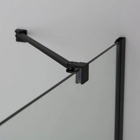 Box Doccia 120X80 Nero Doppia Porta Battente In Cristallo 6Mm | Lion