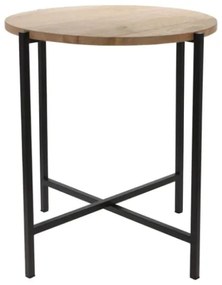Ambiance Tavolino da Salotto Rotondo in Legno e Metallo 45 cm
