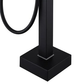 Miscelatore vasca freestanding a pavimento nero opaco quadrato