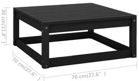 Set Divani da Giardino 11 pz con Cuscini Massello di Pino Nero