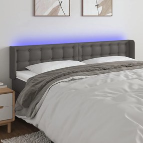 Testiera A Led Grigia 183x16x78/88 Cm İn Similpelle /