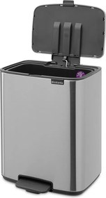 Cestino per la spazzatura color argento opaco in acciaio con pedale 12 l Bo – Brabantia
