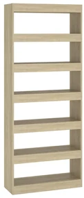 Libreria/divisorio rovere sonoma 80x30x198 cm in truciolato