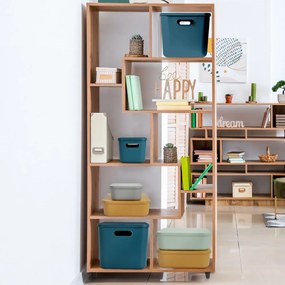 Scatola con coperchio grigia in plastica 35,5x25,5x8 cm – Homéa