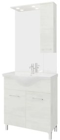 Mobile sottolavabo e lavabo con sifone Symoa legno bianco in truciolare L 75 x H 81.5 x P 50.5 cm 1 vasca, 2 ante