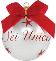 Pallina di Natale con scritta Sei Unico 10 cm