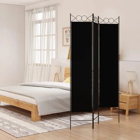Divisorio A 3 Pannelli Nero 120x200 Cm İn Tessuto /