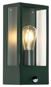 Lampada da parete per esterni verde scuro con sensore di movimento IP44 - Rotterdam