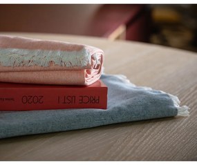 Plaid blu con cotone Summer , 140 x 180 cm Linen - Euromant