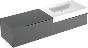 Mobile bagno sospeso con lavabo L 170 x H 36 x P 51 cm grigio basalto per vasca a destra Ginevra