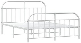 Giroletto con testiera e pediera metallo bianco 183x213 cm