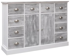 Credenza Con 10 Cassetti Grigia 113x30x79 Cm İn Legno /