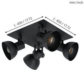 Eglo 43434 - Luce Spot BARNSTAPLE 2 4xE27/40W/230V