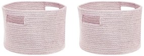 Set di 2 cesti cotone rosa pastello CHINIOT Beliani
