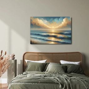 Quadro su tela – Alba dorata sul mare