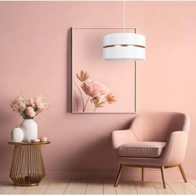 Duolla - Lampadario a sospensione con filo DUO 1xE27/15W/230V diametro 40 cm bianco/oro